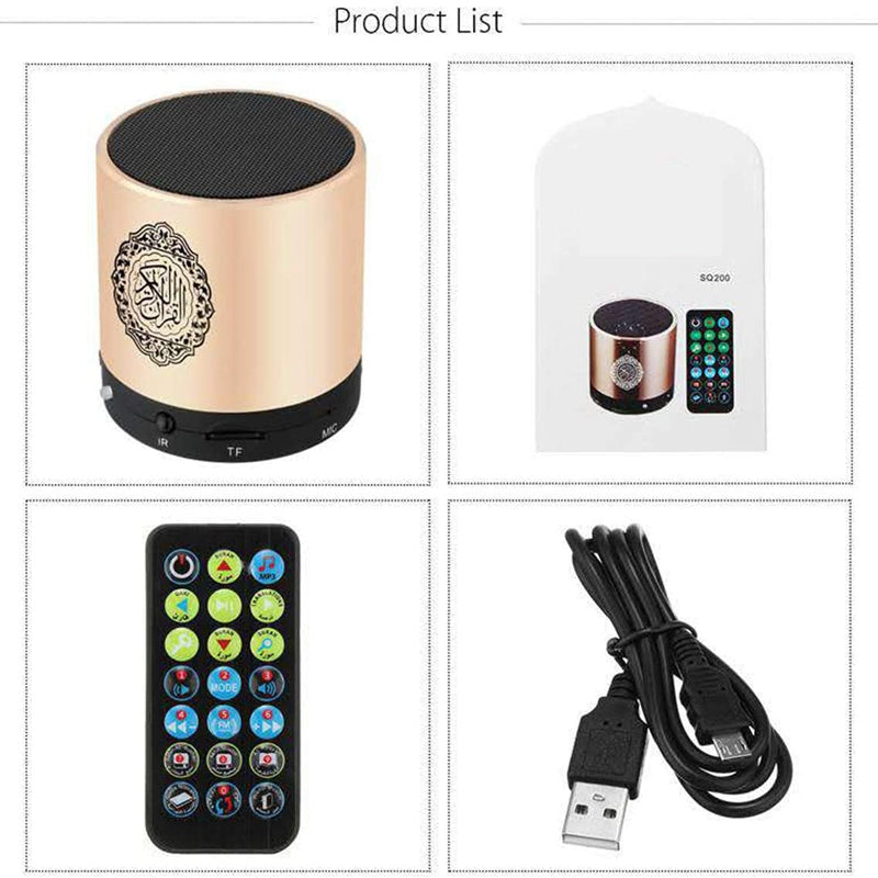 Quran Muslim Speaker,Smart Koran Translation Small Portable Remote Control Bluetooth MP3 FM IF Player Ramadan Hajj Gifts