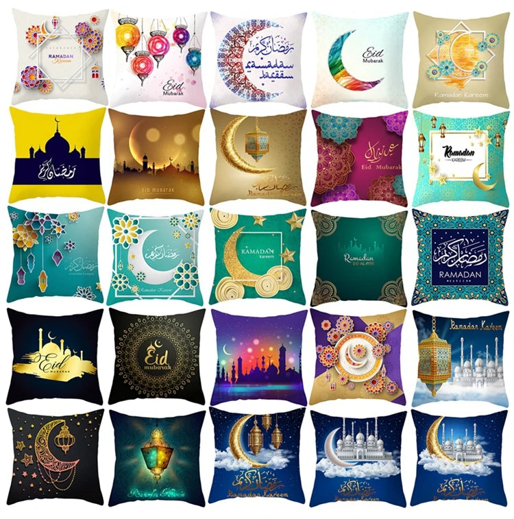 EID MUBARAK Cushion Cover Pillowcase Ramadan Decoration Muslim Party Decoration Islam Gifts Eid Al Adha Ramadan Kareem Decor