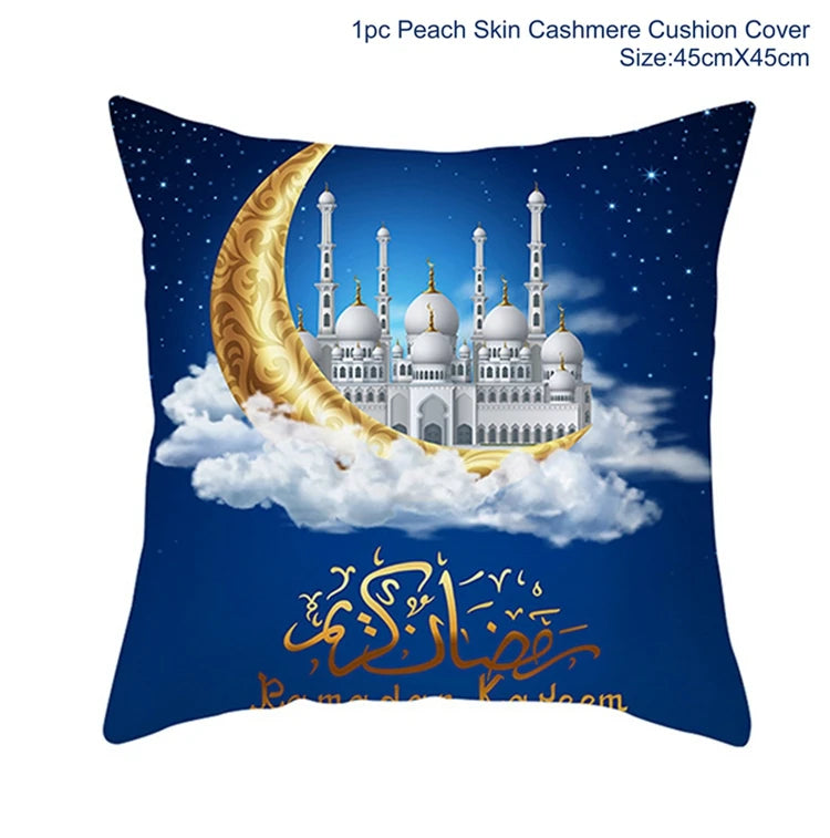 EID MUBARAK Cushion Cover Pillowcase Ramadan Decoration Muslim Party Decoration Islam Gifts Eid Al Adha Ramadan Kareem Decor