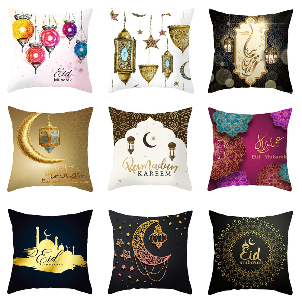 EID MUBARAK Cushion Cover Pillowcase Ramadan Decoration Muslim Party Decoration Islam Gifts Eid Al Adha Ramadan Kareem Decor