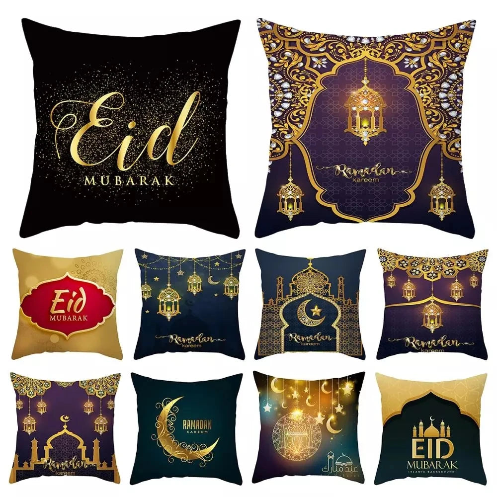 EID MUBARAK Cushion Cover Pillowcase Ramadan Decoration Muslim Party Decoration Islam Gifts Eid Al Adha Ramadan Kareem Decor