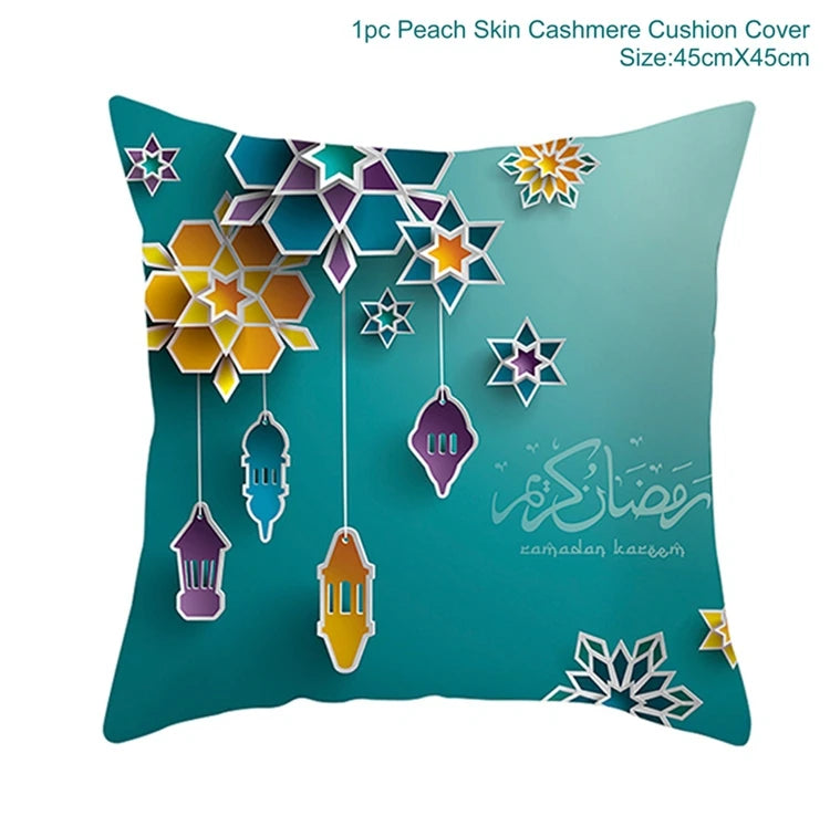 EID MUBARAK Cushion Cover Pillowcase Ramadan Decoration Muslim Party Decoration Islam Gifts Eid Al Adha Ramadan Kareem Decor