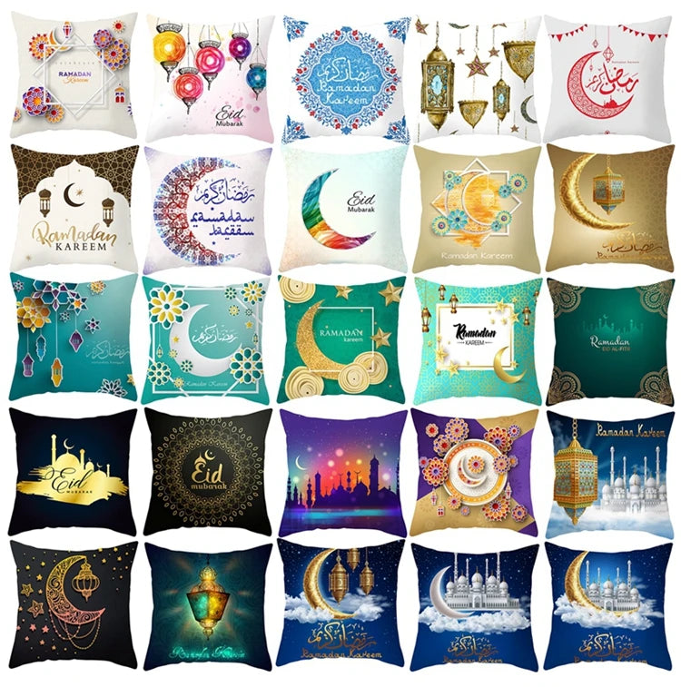 EID MUBARAK Cushion Cover Pillowcase Ramadan Decoration Muslim Party Decoration Islam Gifts Eid Al Adha Ramadan Kareem Decor