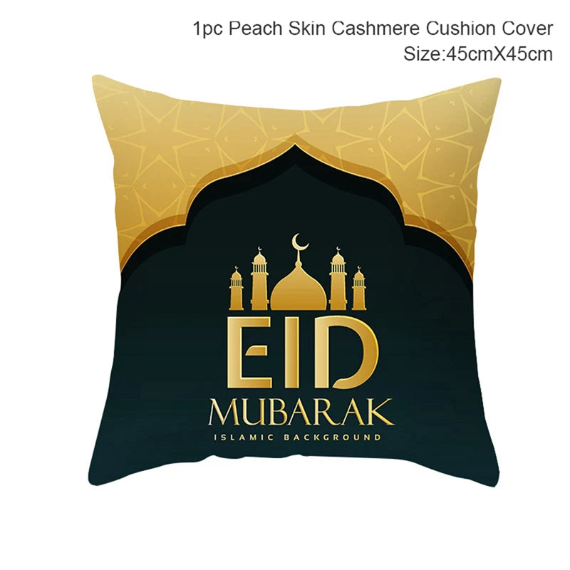 EID MUBARAK Cushion Cover Pillowcase Ramadan Decoration Muslim Party Decoration Islam Gifts Eid Al Adha Ramadan Kareem Decor