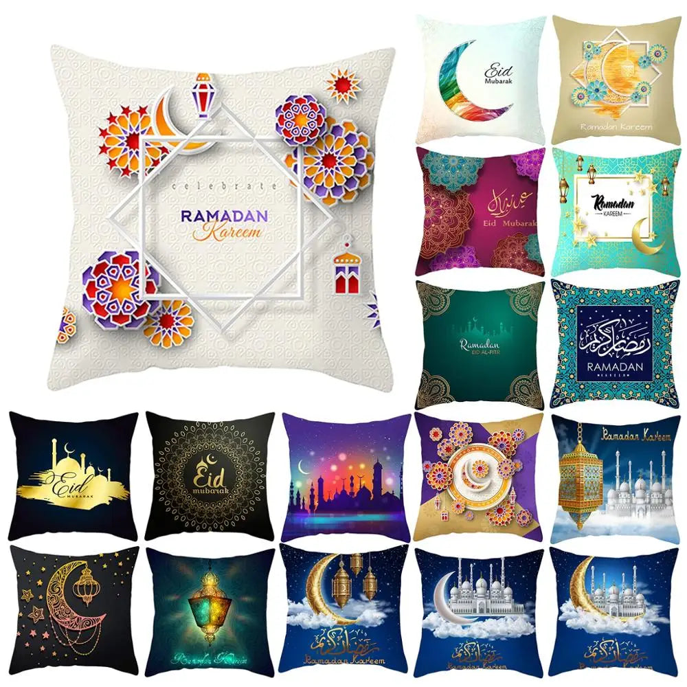 EID MUBARAK Cushion Cover Pillowcase Ramadan Decoration Muslim Party Decoration Islam Gifts Eid Al Adha Ramadan Kareem Decor