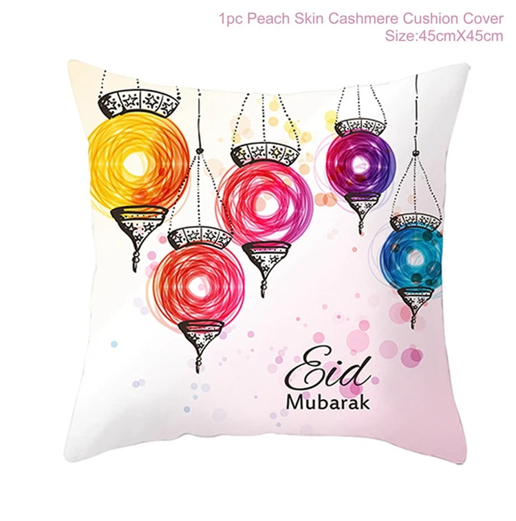 EID MUBARAK Cushion Cover Pillowcase Ramadan Decoration Muslim Party Decoration Islam Gifts Eid Al Adha Ramadan Kareem Decor