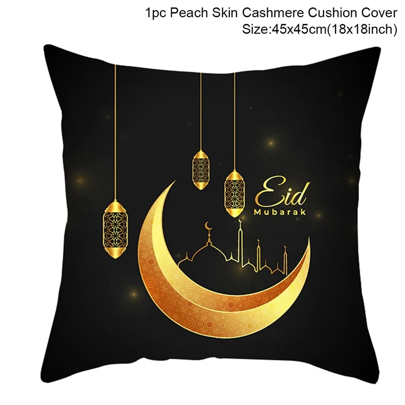 EID MUBARAK Cushion Cover Pillowcase Ramadan Decoration Muslim Party Decoration Islam Gifts Eid Al Adha Ramadan Kareem Decor