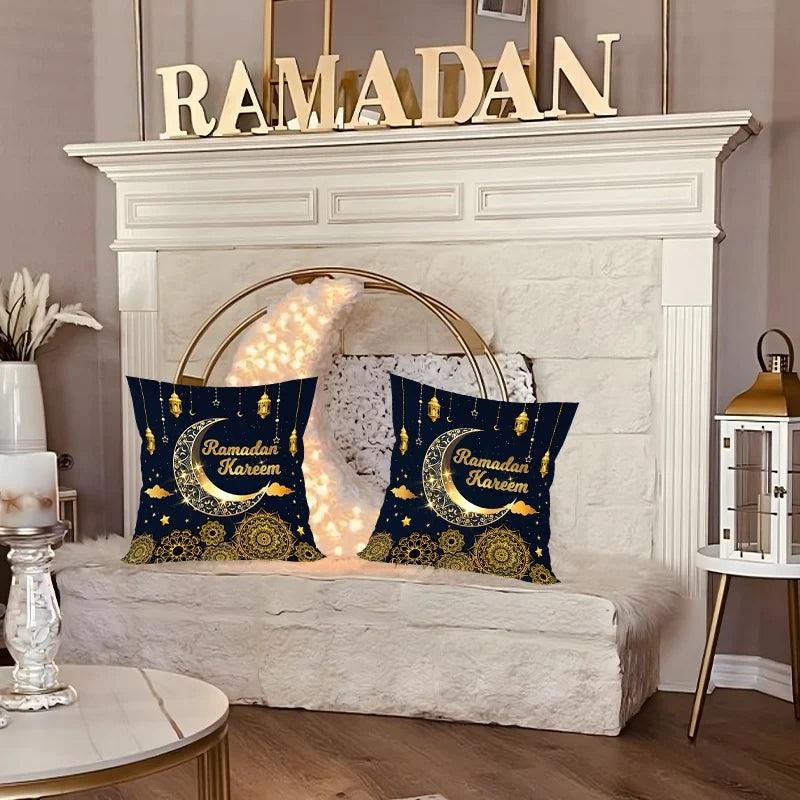 Eid Mubarak Cushion Cover Pillow Case Ramadan Kareem Decoration For Home 2025 Muslim Islam Party Decor Gift Eid Al Adha Supplies