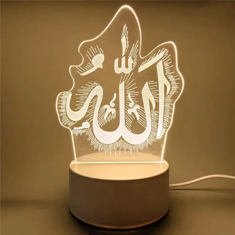 2025 Muslim Ramadan Decor Ornament EID Mubarak LED Festival Night Light Eid Al Adha Gift Gurbang Ramadan Decoration for Home