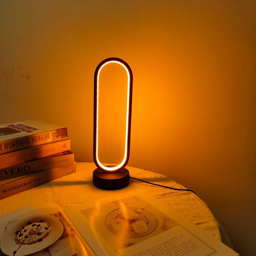 Three-Color Dimming LED Night Light Bedside Lamp for Bedroom and Living Room One-Piece Design with Adjustable Ring