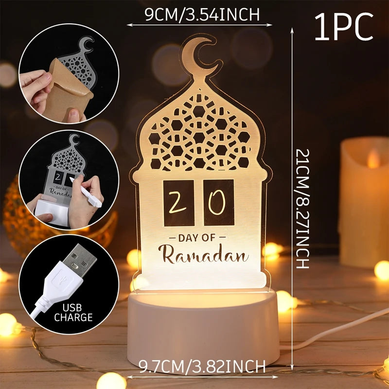 EID Mubarak Acrylic Ornament Ramadan Decorations For Home Islamic Muslim Party Supplies Ramadan Kareem 2025 Eid Al Adha Gift