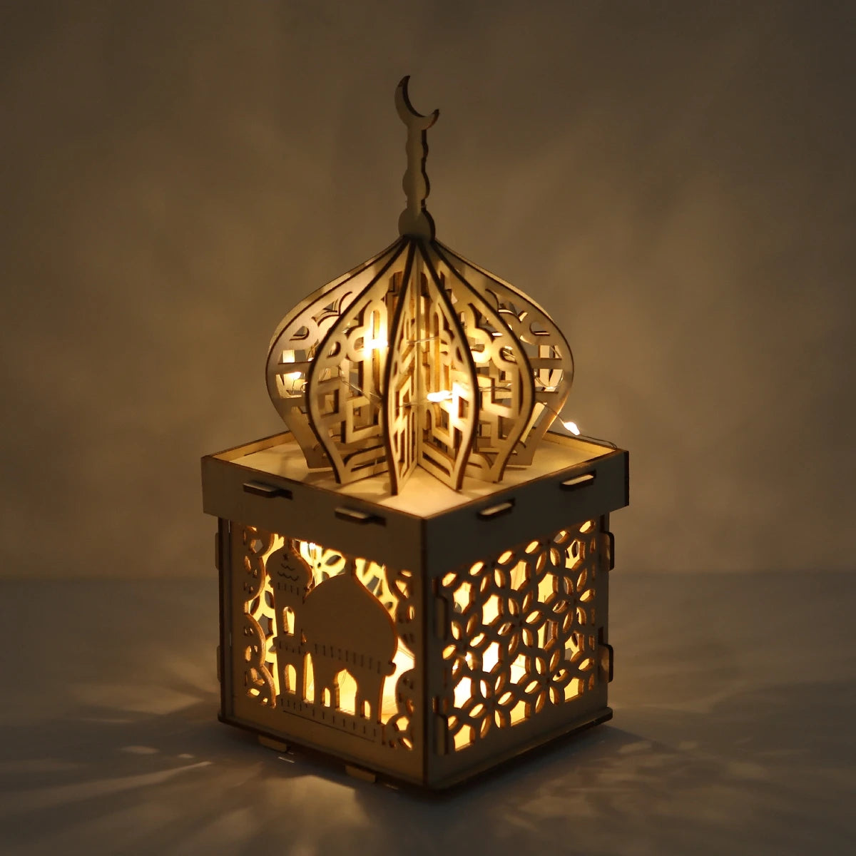 Wooden Palace Ornament Ramadan Decoration For Home 2025 Aid Eid Mubarak Ramadan Kareem Islamic Muslim Festival Party Supplies