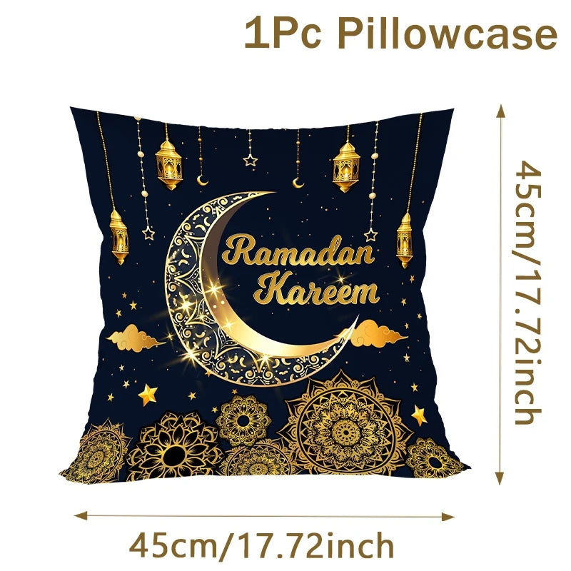 Eid Mubarak Cushion Cover Pillow Case Ramadan Kareem Decoration For Home 2025 Muslim Islam Party Decor Gift Eid Al Adha Supplies