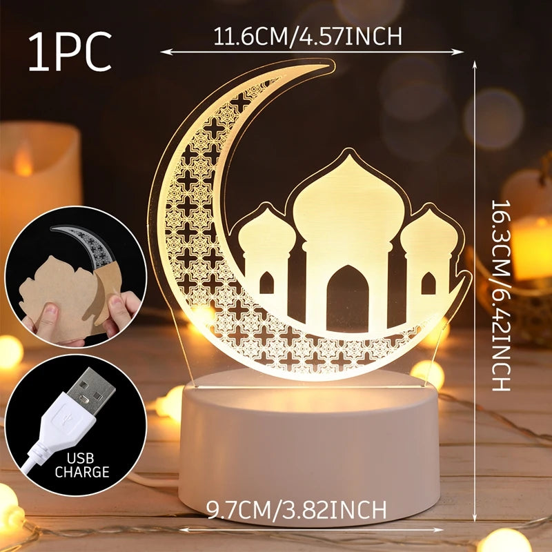 EID Mubarak Acrylic Ornament Ramadan Decorations For Home Islamic Muslim Party Supplies Ramadan Kareem 2025 Eid Al Adha Gift