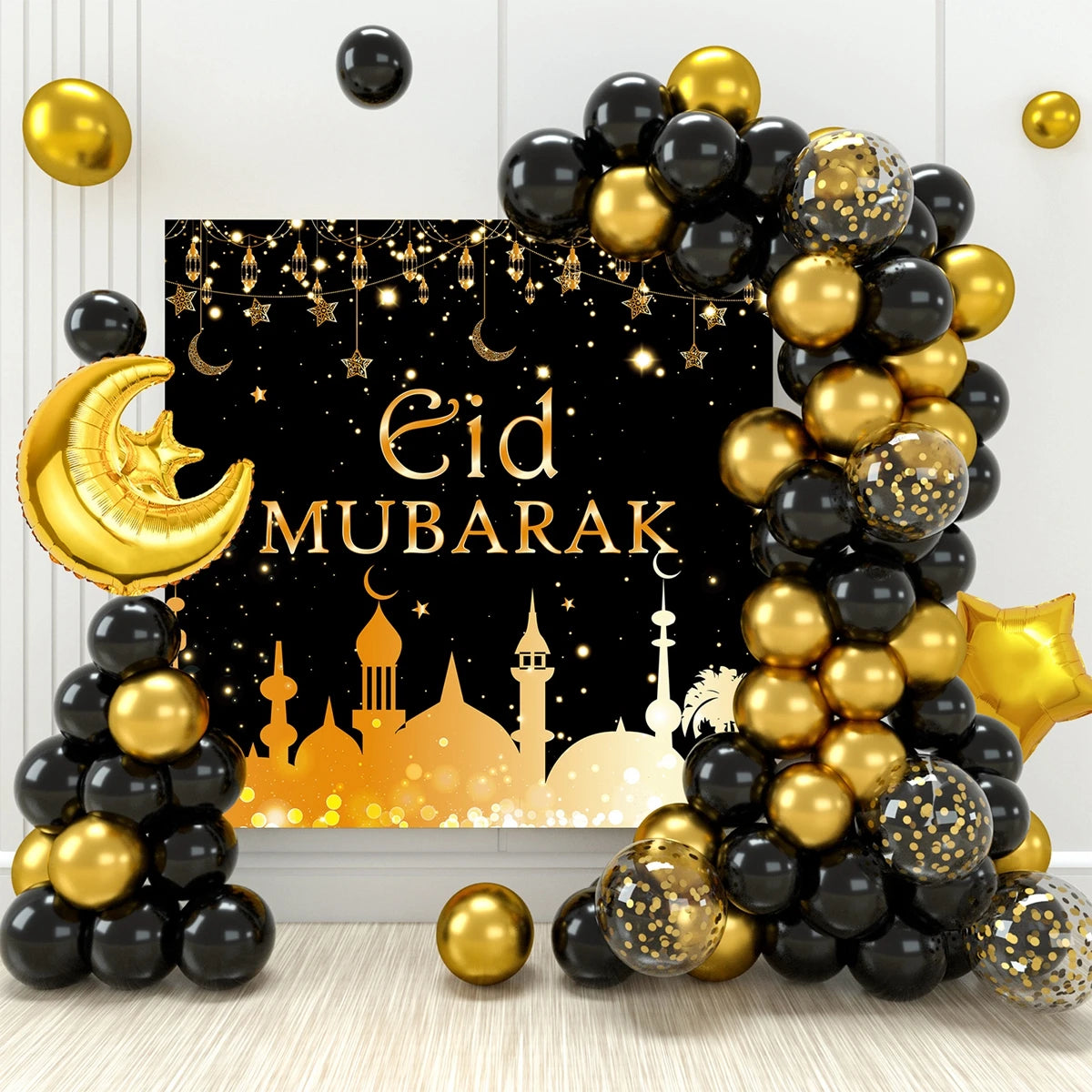 Eid Mubarak Background Balloons Ramadan Decoration 2023 Ramadan Kareem Party Eid Mubarak Muslim Islamic Decor Happy Eid Al Adha