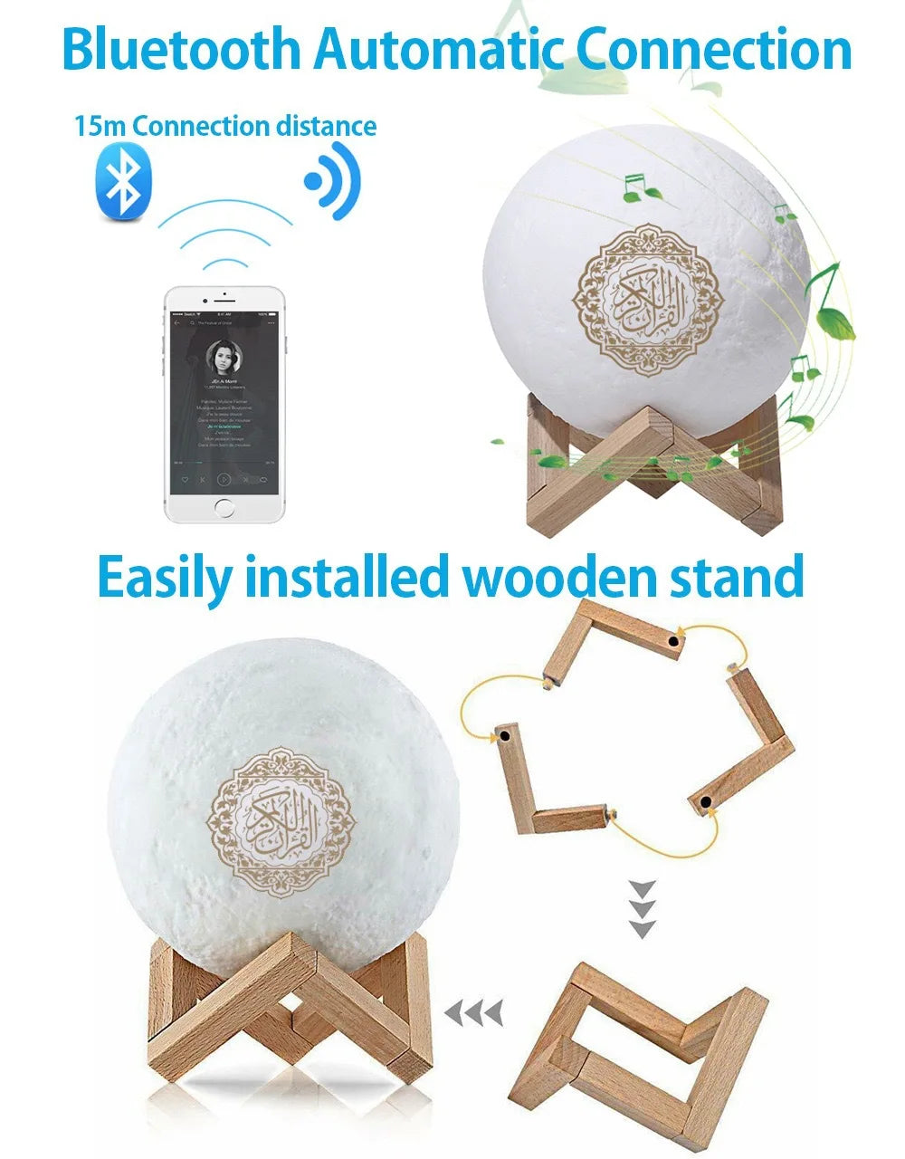 Azan Muslim Night Light Quran Portable Wireless Caixa De Som Bluetooth Speaker Music Sound Box Blutooth Holy Lamp Mini Baffle