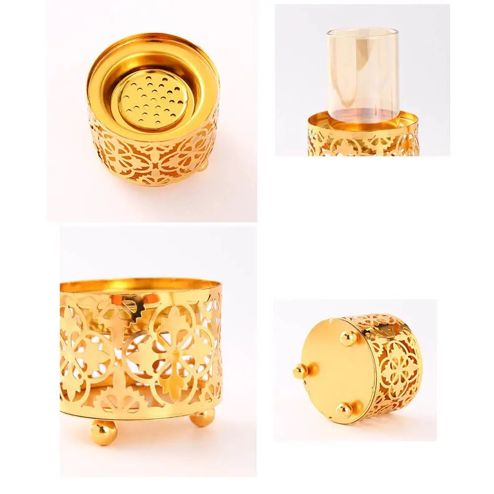 Metal Incense Burner Hollow Golden Tower Oil Burner Vintage Censer Holder Home Fragrance Products