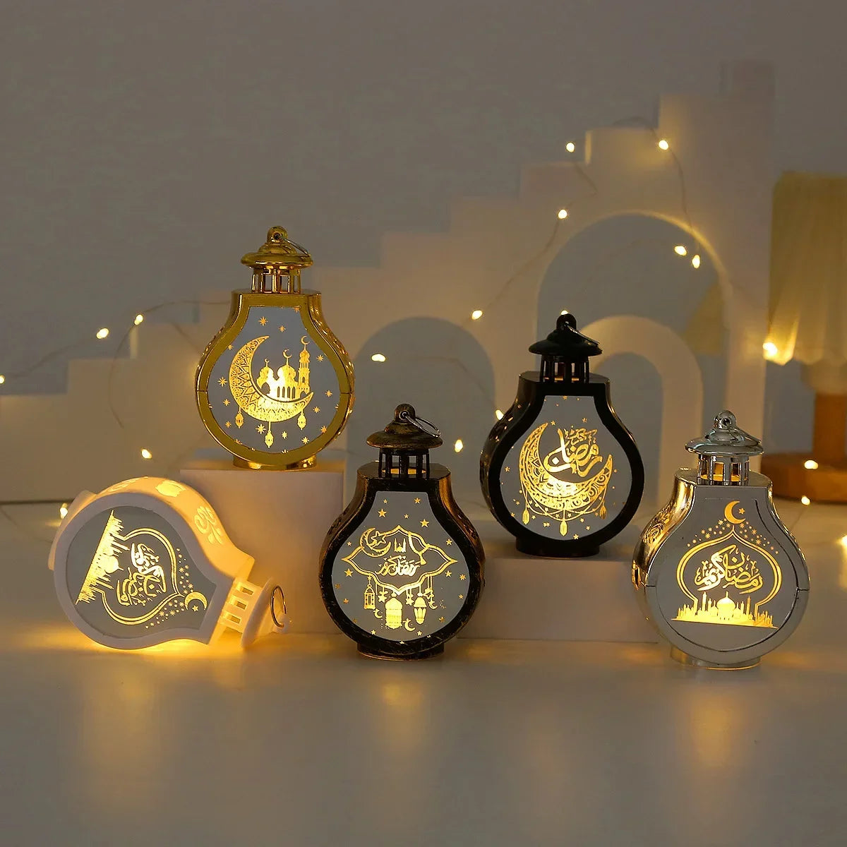 2024 Ramadan LED Lantern Light Eid Mubarak Decoration for Home Islamic Muslim Festival Party Ramadan Kareem Decor EID Al Adha