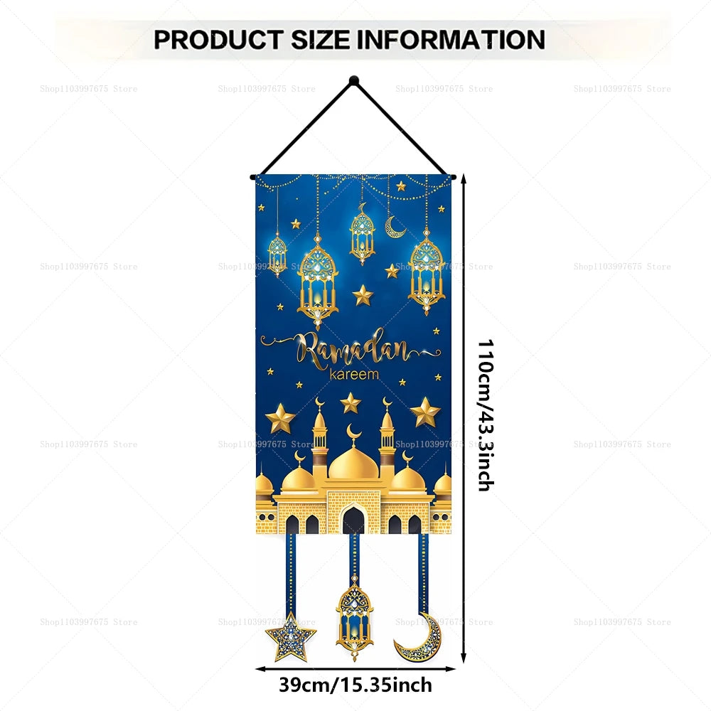 Ramadan Hanging Flag Ramadan Decoration For Home 2025 Kareem Aid EID Mubarak Muslim Islamic Festival Eid Al-fitr Party Supplies