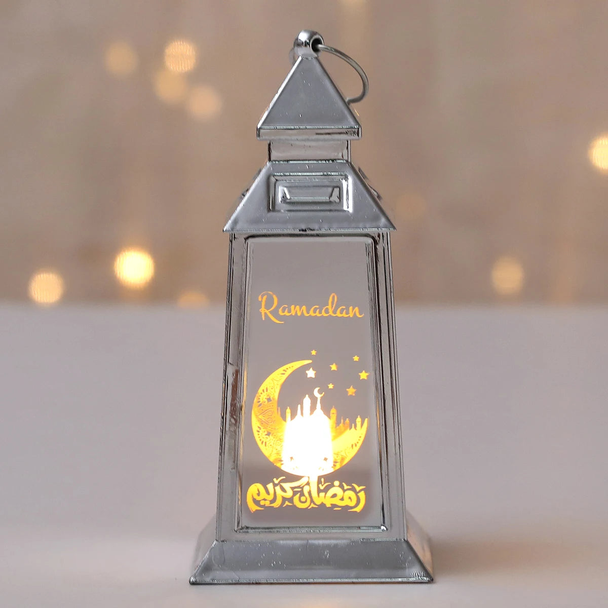 Muslim Ramadan Decor Lantern Ornament EID Mubarak Moon LED Candle Lamp Eid Al Adha Gift Gurbang Ramadan Decoration for Home