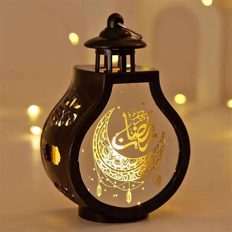 Ramadan Lantern Light Eid Mubarak Ornaments Decoration for Home 2024 Islamic Muslim Party Supplies Artificial Fake Candles Led