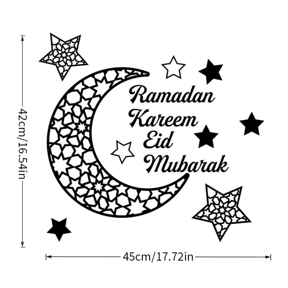 Eid Mubarak Decor Wall Sticker Ramadan Decoration Eid AL Adha Islamic Muslim Party Decor Wall Decal for Home Ramadan Kareem Gift