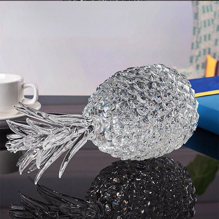 Transparent Crystal Decor Pineapple Home Decorations Ananas Living Room Wine Holder Crystal Figurines Exquisite Wedding Decor