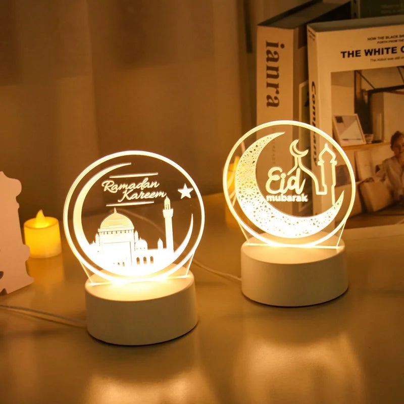 Eid Mubarak 3D Led Lamp Ramadan Night Light Led Moon Star Eid Bedroom Decoration Light Ornament Ramadan Decoration For Home 2025