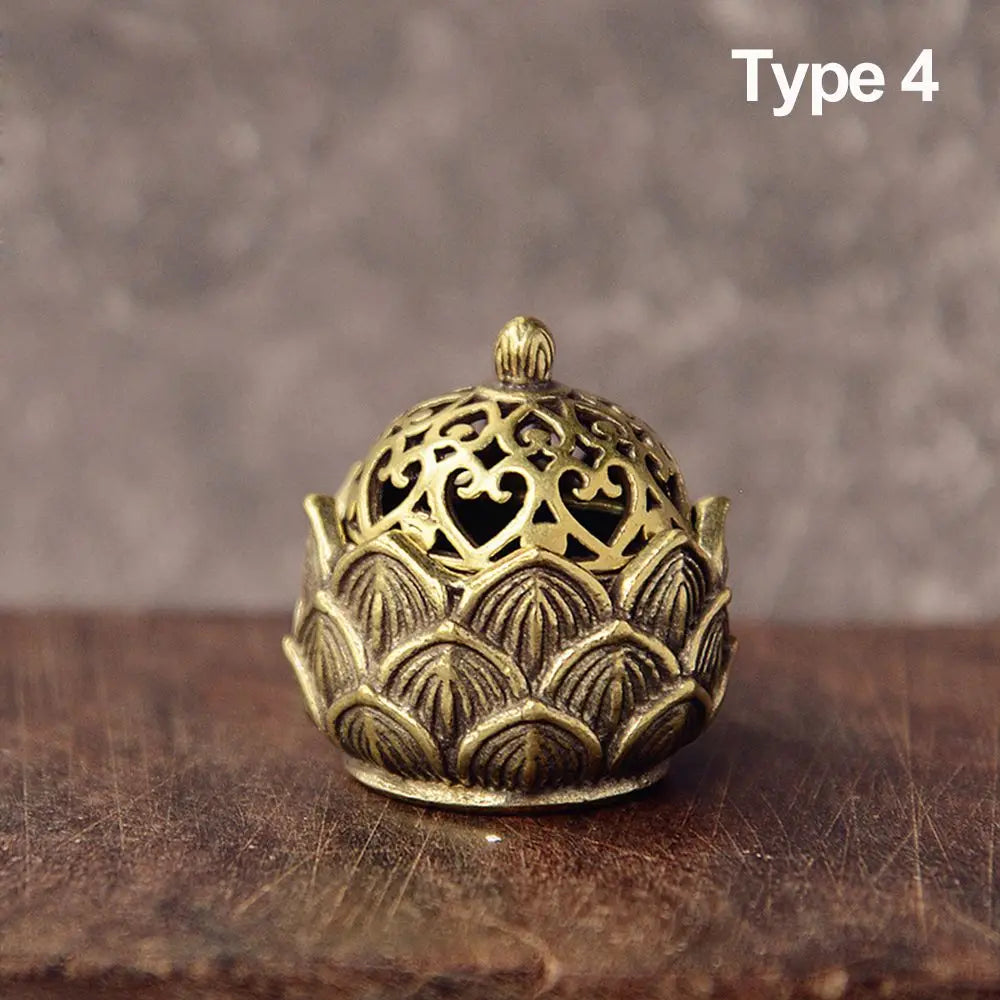 Metal Incense Burner Hollow Golden Tower Oil Burner Vintage Censer Holder Home Fragrance Products