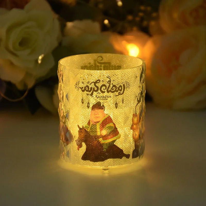 Ramadan Kareem Led Candle Light Eid Mubarak Decoration for Home Islamic Muslim Party Favors Supply Eid Al-Fitr Ornaments Lantern