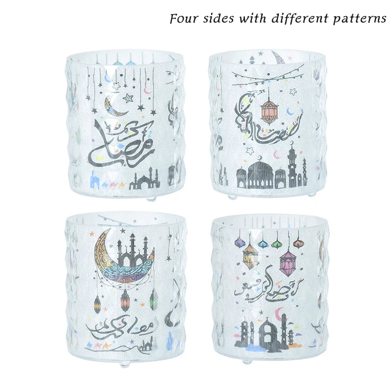 Ramadan Kareem Led Candle Light Eid Mubarak Decoration for Home Islamic Muslim Party Favors Supply Eid Al-Fitr Ornaments Lantern