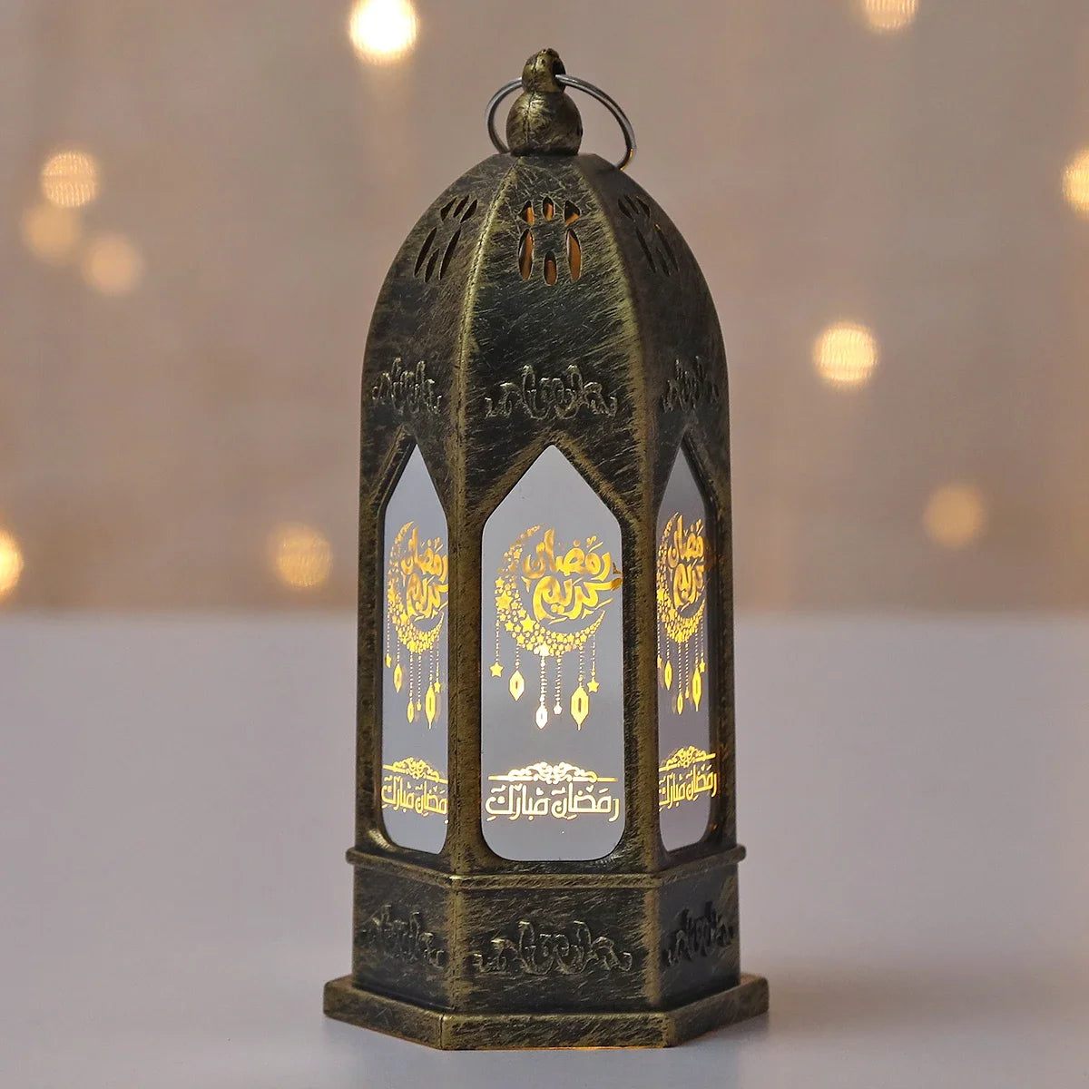 Muslim Ramadan Decor Lantern Ornament EID Mubarak Moon LED Candle Lamp Eid Al Adha Gift Gurbang Ramadan Decoration for Home