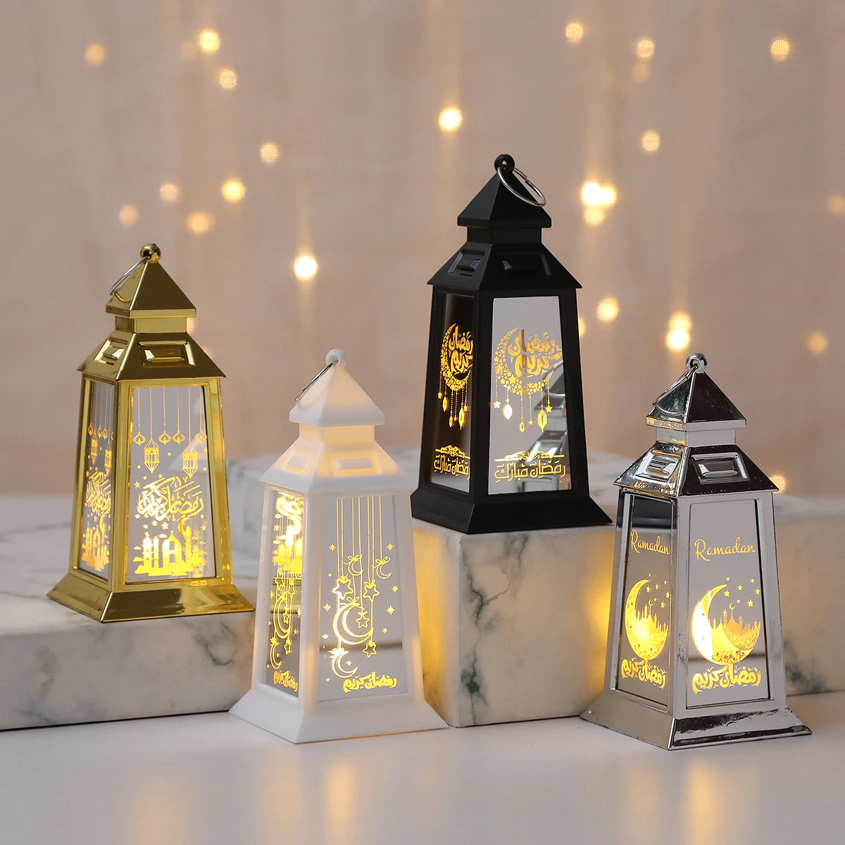 Muslim Ramadan Decor Lantern Ornament EID Mubarak Moon LED Candle Lamp Eid Al Adha Gift Gurbang Ramadan Decoration for Home