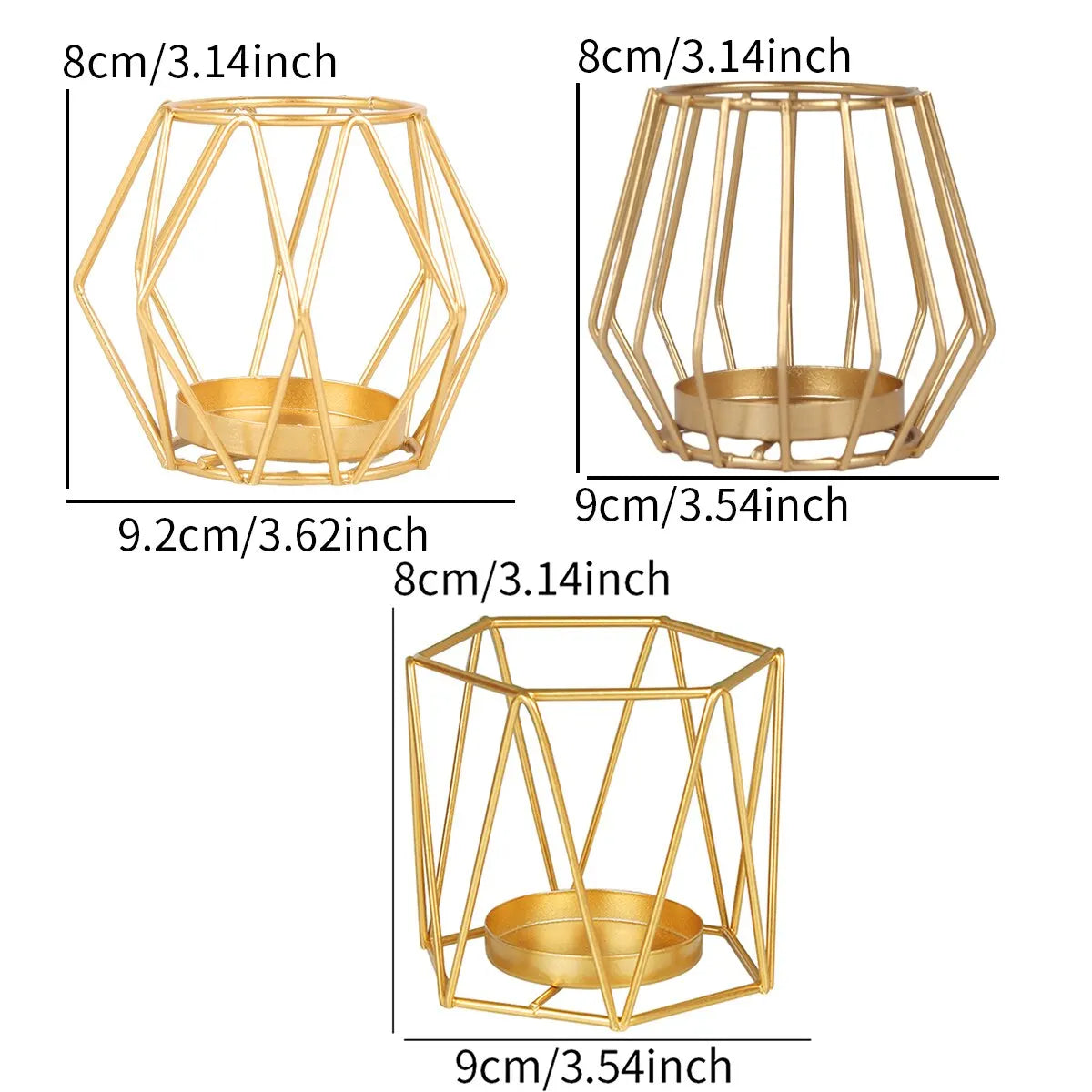 1 Nordic Gold Iron Candlestick Creative Home Model Room Hollowed out Line Home Romantic Atmosphere Candlestick Decoration