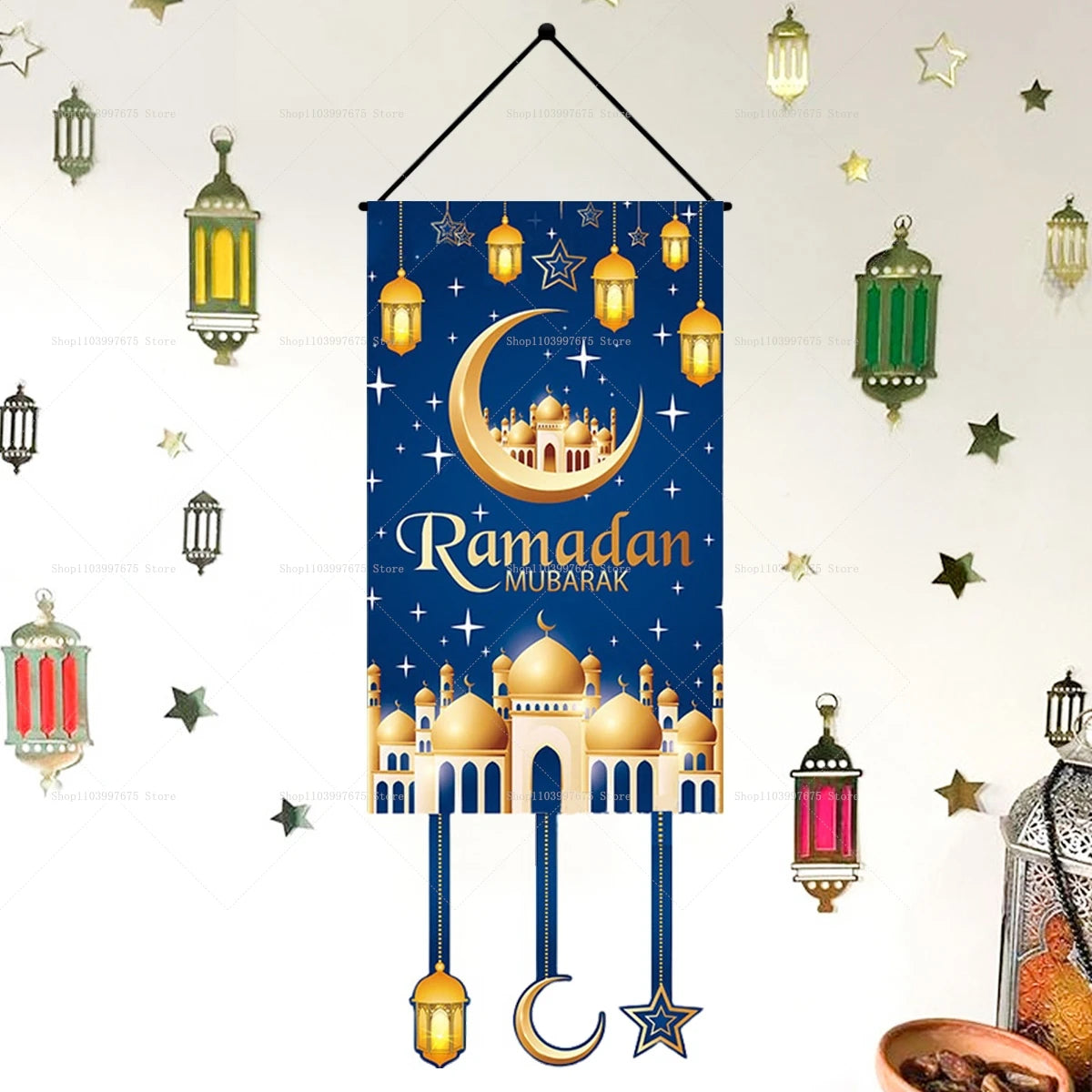 Ramadan Hanging Flag Ramadan Decoration For Home 2025 Kareem Aid EID Mubarak Muslim Islamic Festival Eid Al-fitr Party Supplies