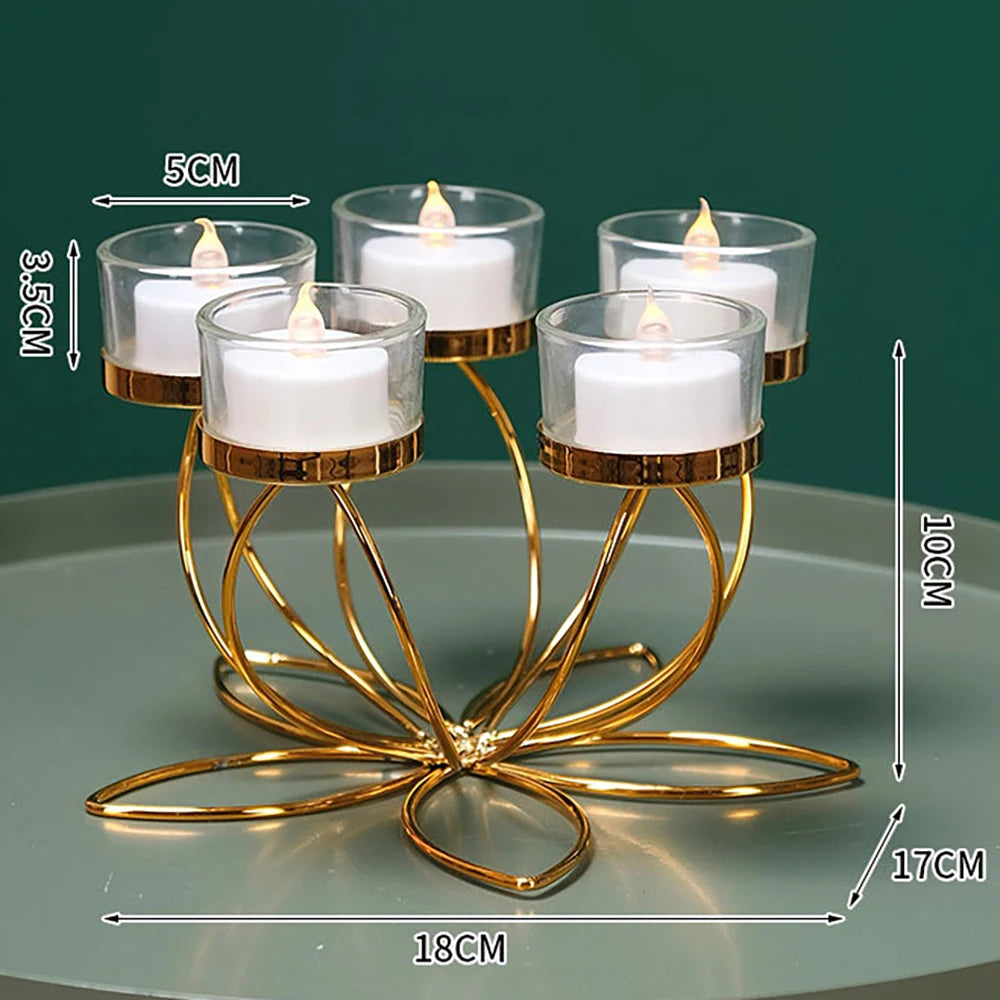 Mental Candlestick Holder IronCandlestick Holders for Romantic Candlelight Dinner Props Modern Table Decoration Bedroom Decor