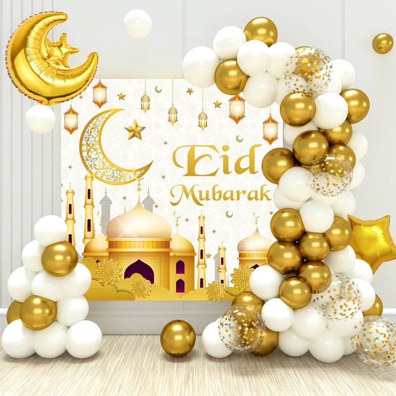 Eid Mubarak Background Balloons Ramadan Decoration 2023 Ramadan Kareem Party Eid Mubarak Muslim Islamic Decor Happy Eid Al Adha