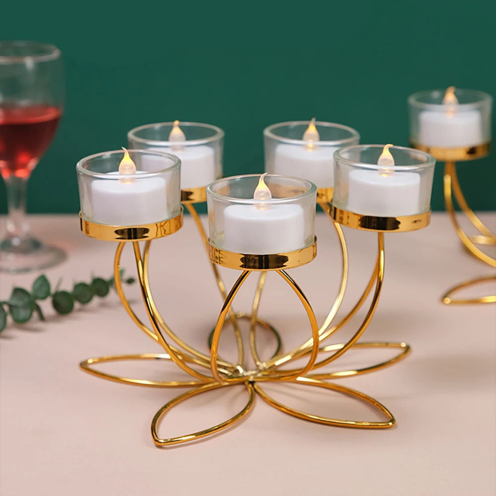 Mental Candlestick Holder IronCandlestick Holders for Romantic Candlelight Dinner Props Modern Table Decoration Bedroom Decor