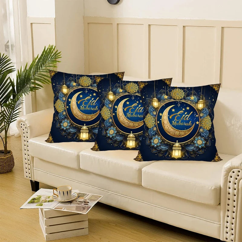 Eid Mubarak Cushion Cover Pillow Case Ramadan Kareem Decoration For Home 2025 Muslim Islam Party Decor Gift Eid Al Adha Supplies