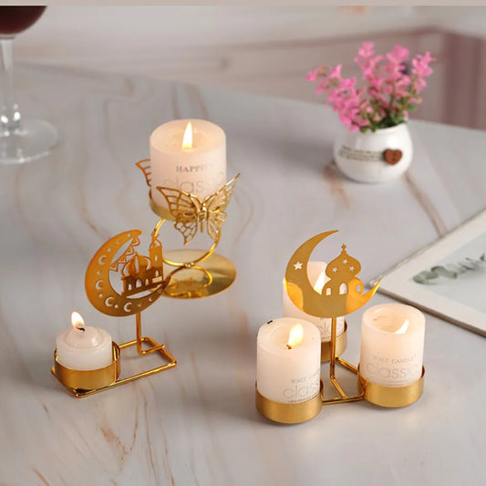 Ramadan Decoration 2024 Eid Mubarak Candles Holder Home Decoration Ramadan Candle Holder Party Supplies