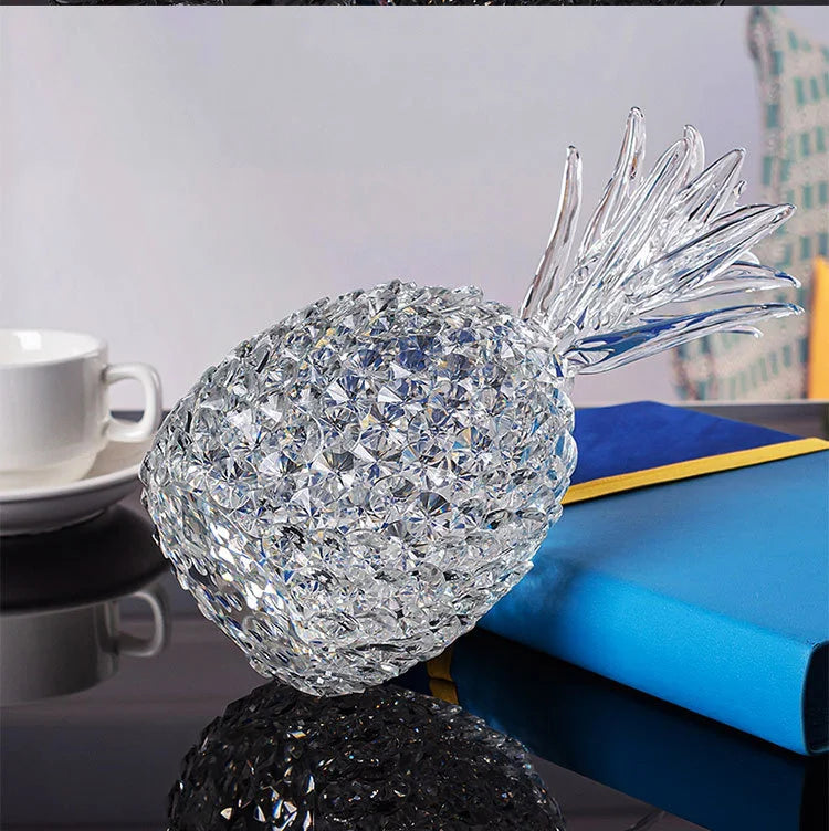 Transparent Crystal Decor Pineapple Home Decorations Ananas Living Room Wine Holder Crystal Figurines Exquisite Wedding Decor