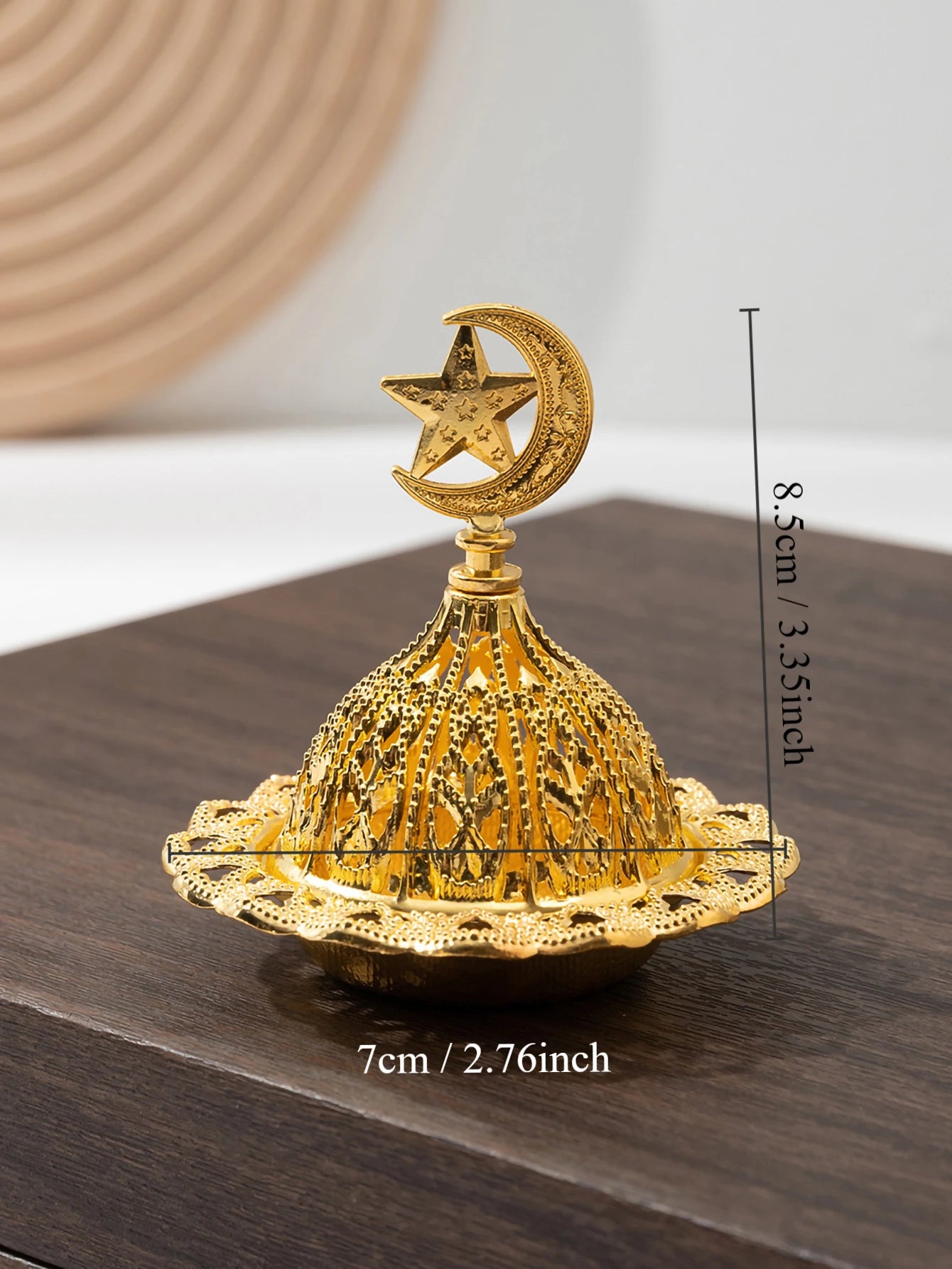 1pc, Hollow Middle East Golden IncenseBurner, osque Shape Incense Burner,Ramadan Kareem Burner, ElD FestiveIncense Burner, Candl