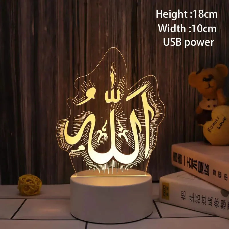 2025 Muslim Ramadan Decor Ornament EID Mubarak LED Festival Night Light Eid Al Adha Gift Gurbang Ramadan Decoration for Home