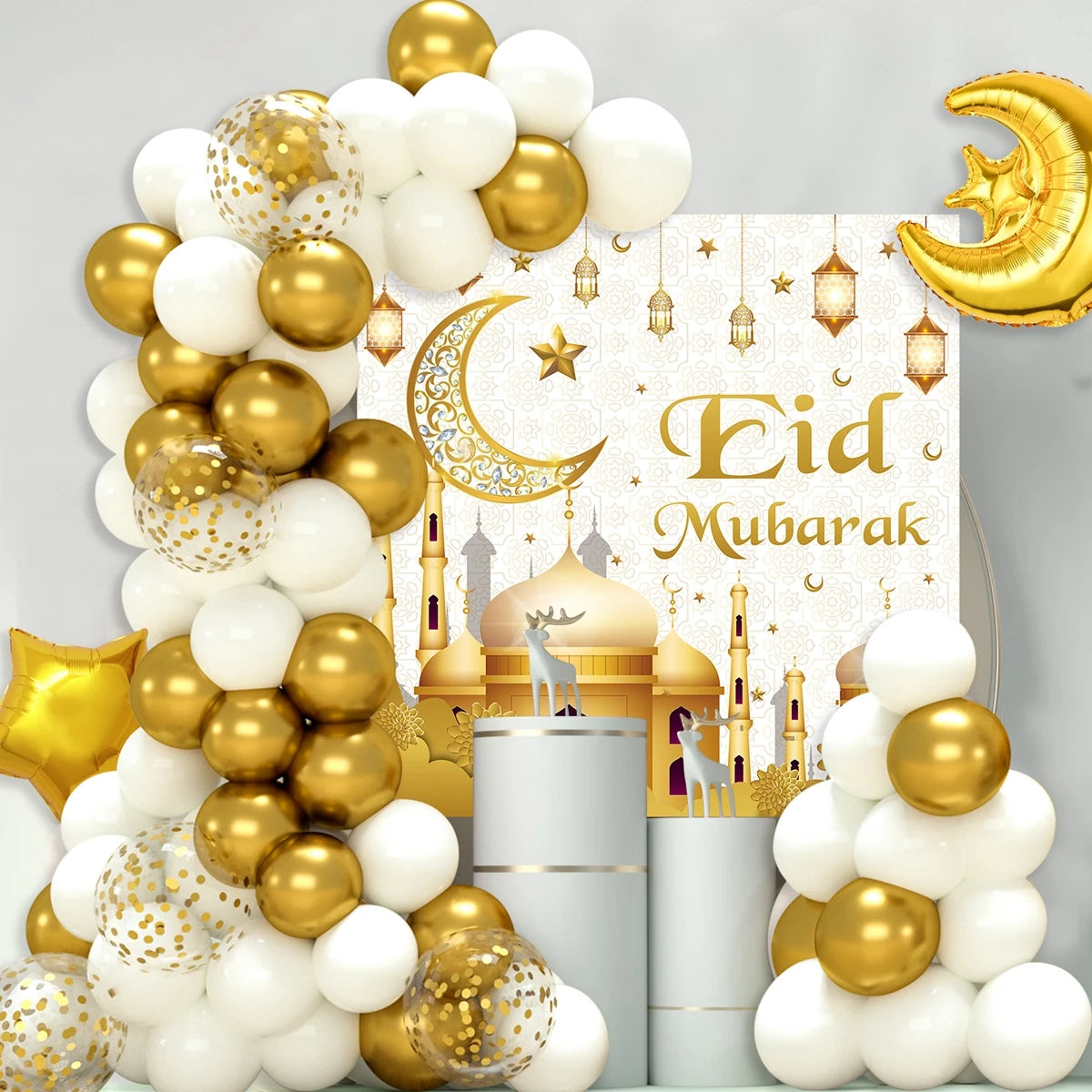 Eid Mubarak Background Balloons Ramadan Decoration 2023 Ramadan Kareem Party Eid Mubarak Muslim Islamic Decor Happy Eid Al Adha