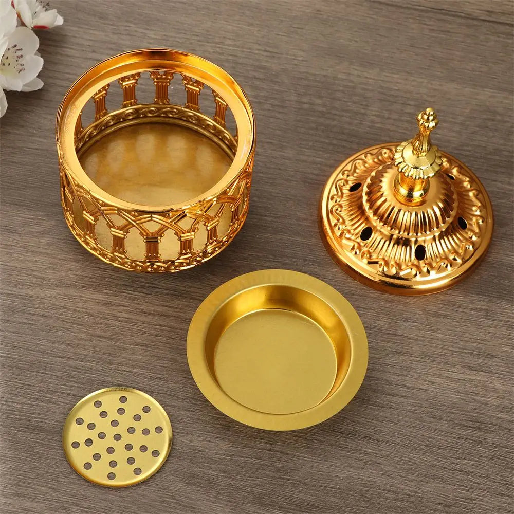 Metal Incense Burner Hollow Golden Tower Oil Burner Vintage Censer Holder Home Fragrance Products