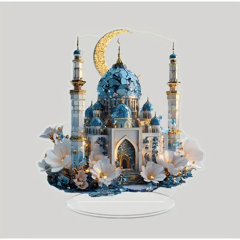 Ramadan Festival 2D Acrylic Moon Castle Craft Ornament 2025 Eid Al-fitr Mubarak Decoration Islamic Muslim Home Party Table Gifts