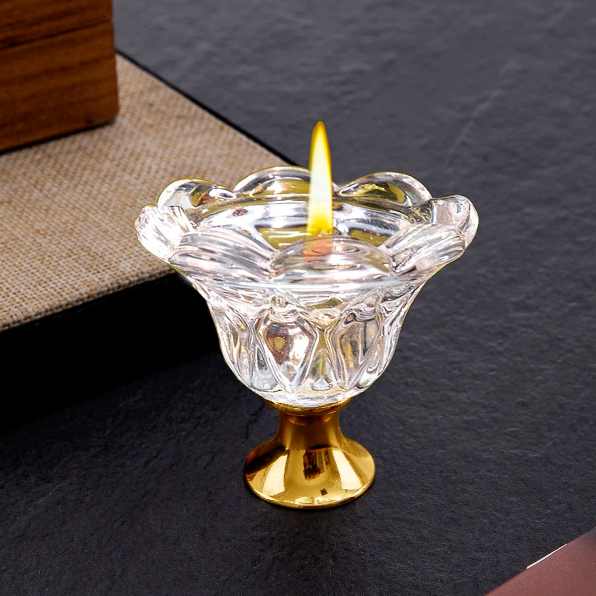 1 Piece Metal Glass Candle Holder Iron Home Decoration Ornament For Tabletop Party Holiday Wedding Supplies