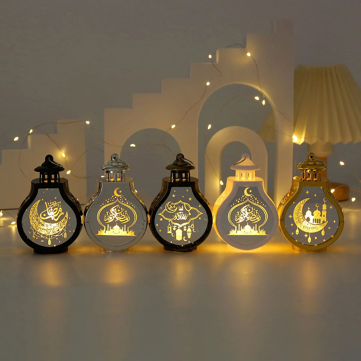 2024 Ramadan LED Lantern Light Eid Mubarak Decoration for Home Islamic Muslim Festival Party Ramadan Kareem Decor EID Al Adha