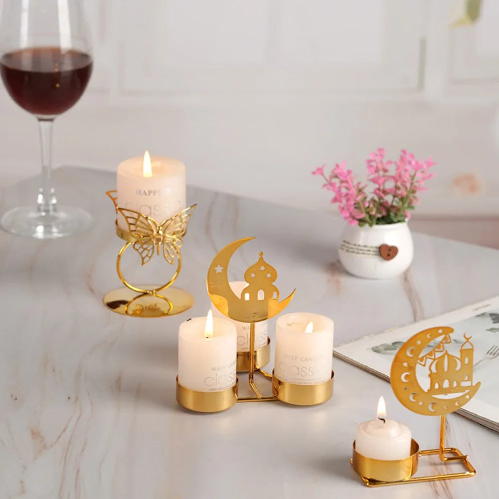 Ramadan Decoration 2024 Eid Mubarak Candles Holder Home Decoration Ramadan Candle Holder Party Supplies