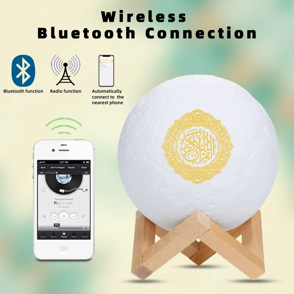 Azan Muslim Koran Bright Quran Night Light Portable Bluetooth Speaker Holy Lamp Wireless Sound Box Music Caixa De Som Mini Mp3